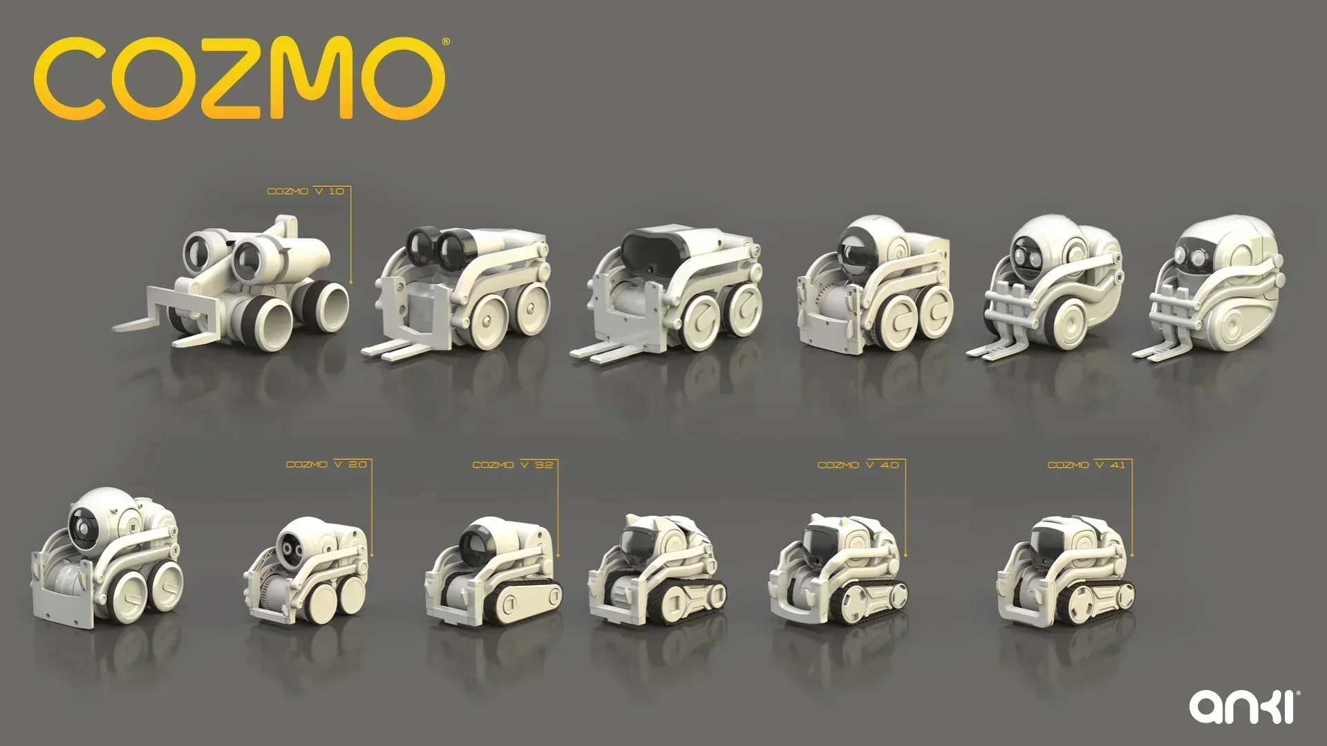 Cozmo 的设计迭代图,原来之前迭代了这么多