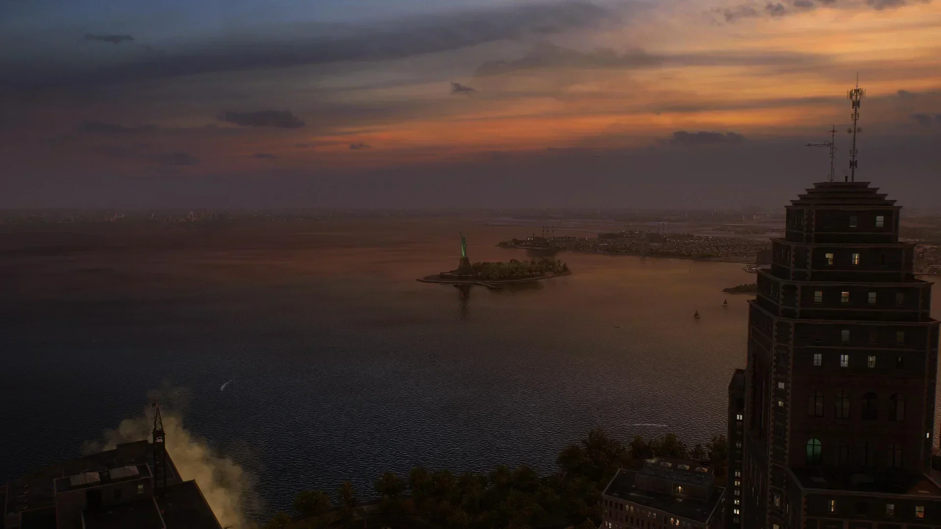 远眺自由女神像