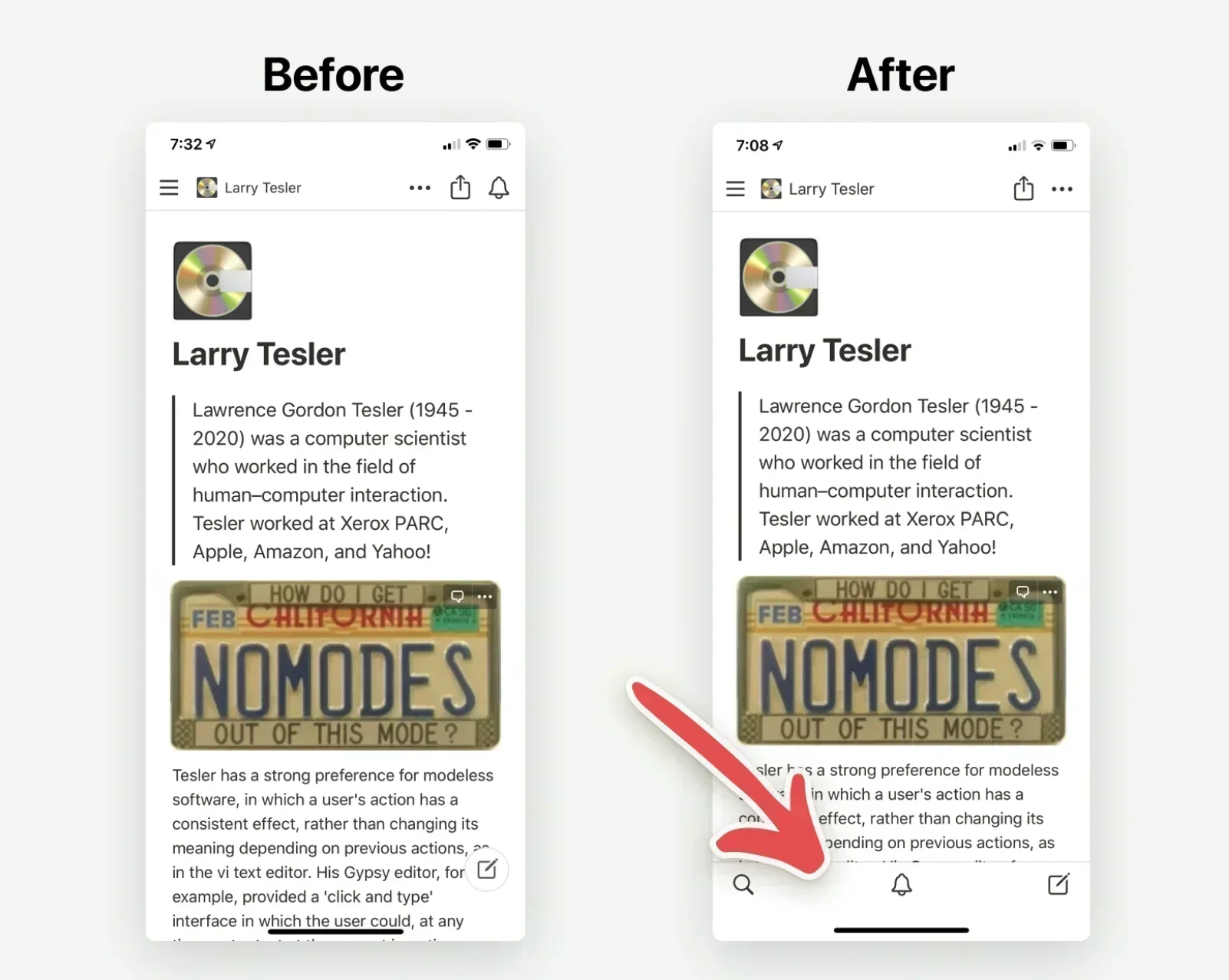 Notion 移动端的快速操作（配图来自官网）