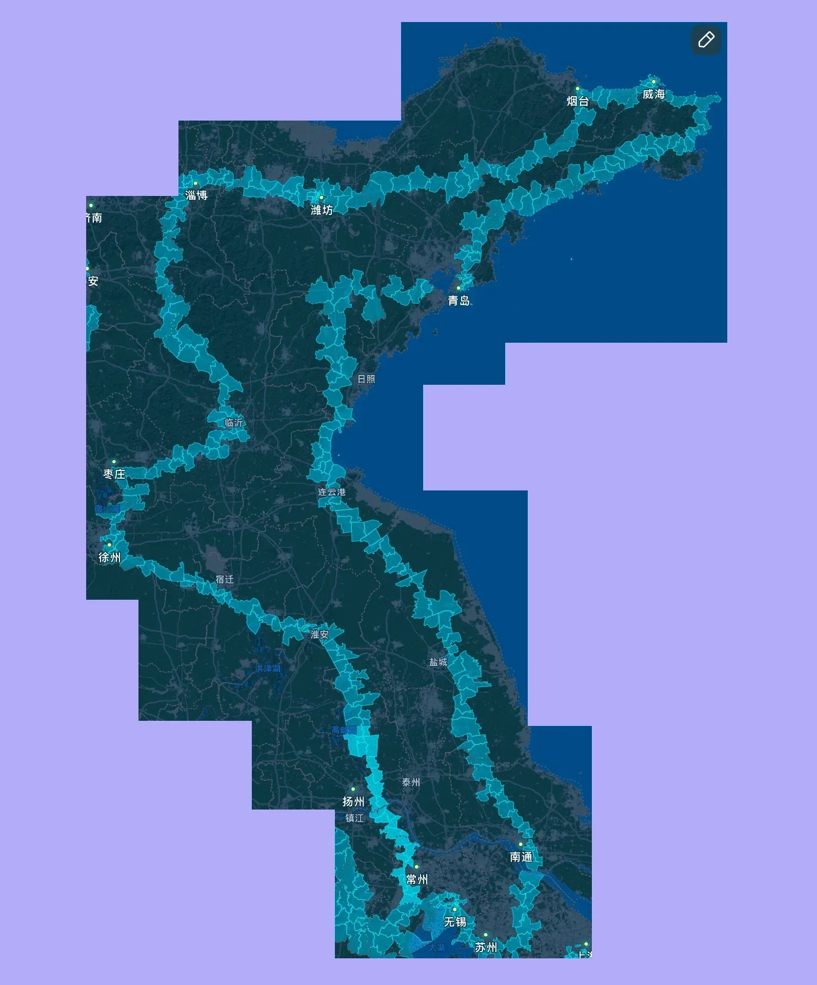 高德地图轨迹拼接出来的路线图